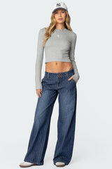 Cory Striped Low Rise Jeans