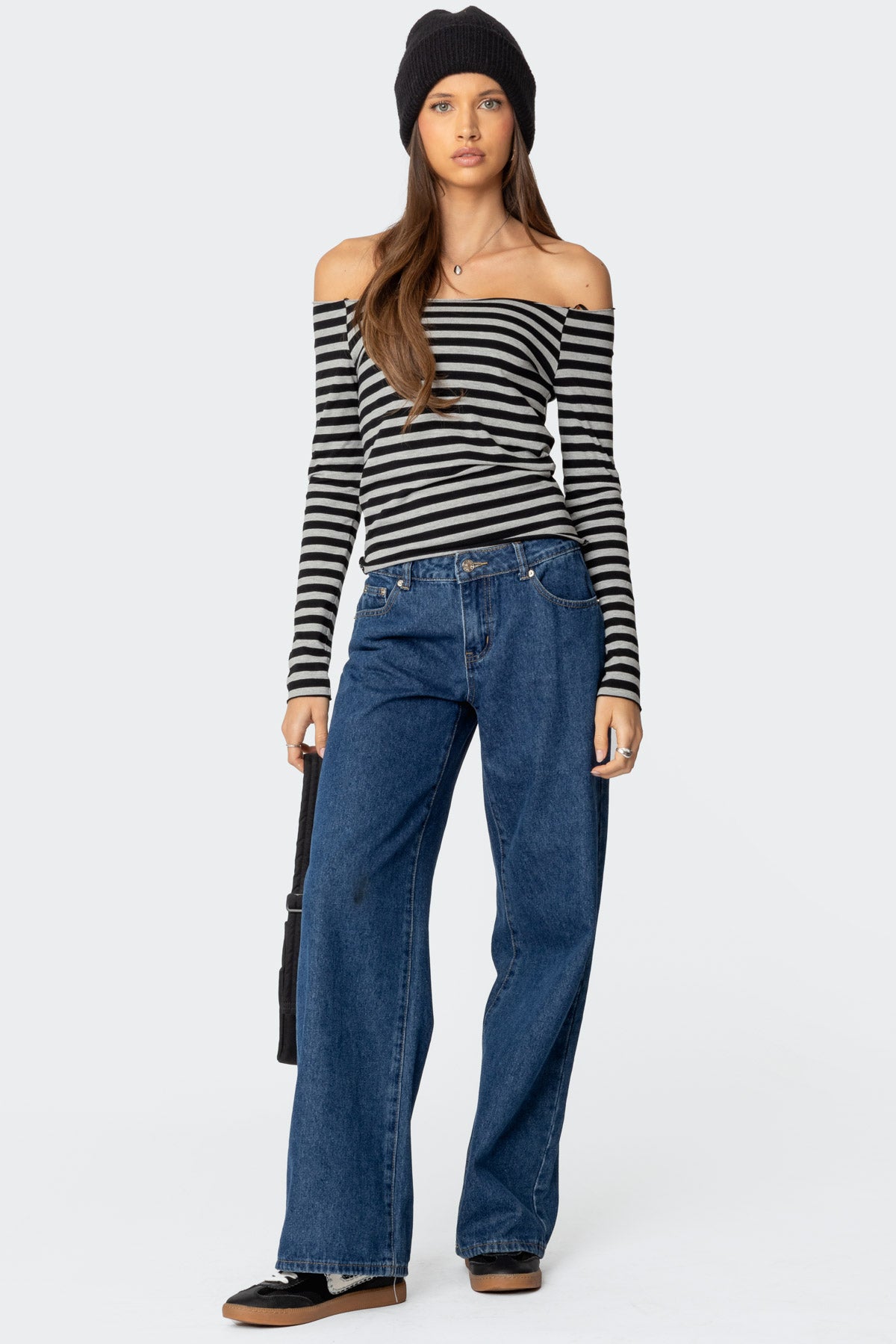 Nelligan Striped Off Shoulder Top