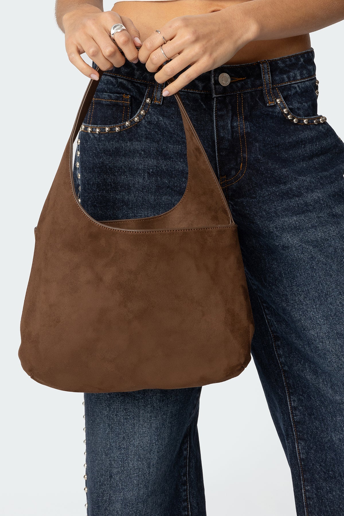 Faux Suede Shoulder Bag