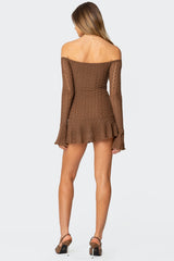 Mya Off Shoulder Textured Mini Dress