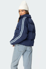 Sherry Side Striped Puffer Jacket