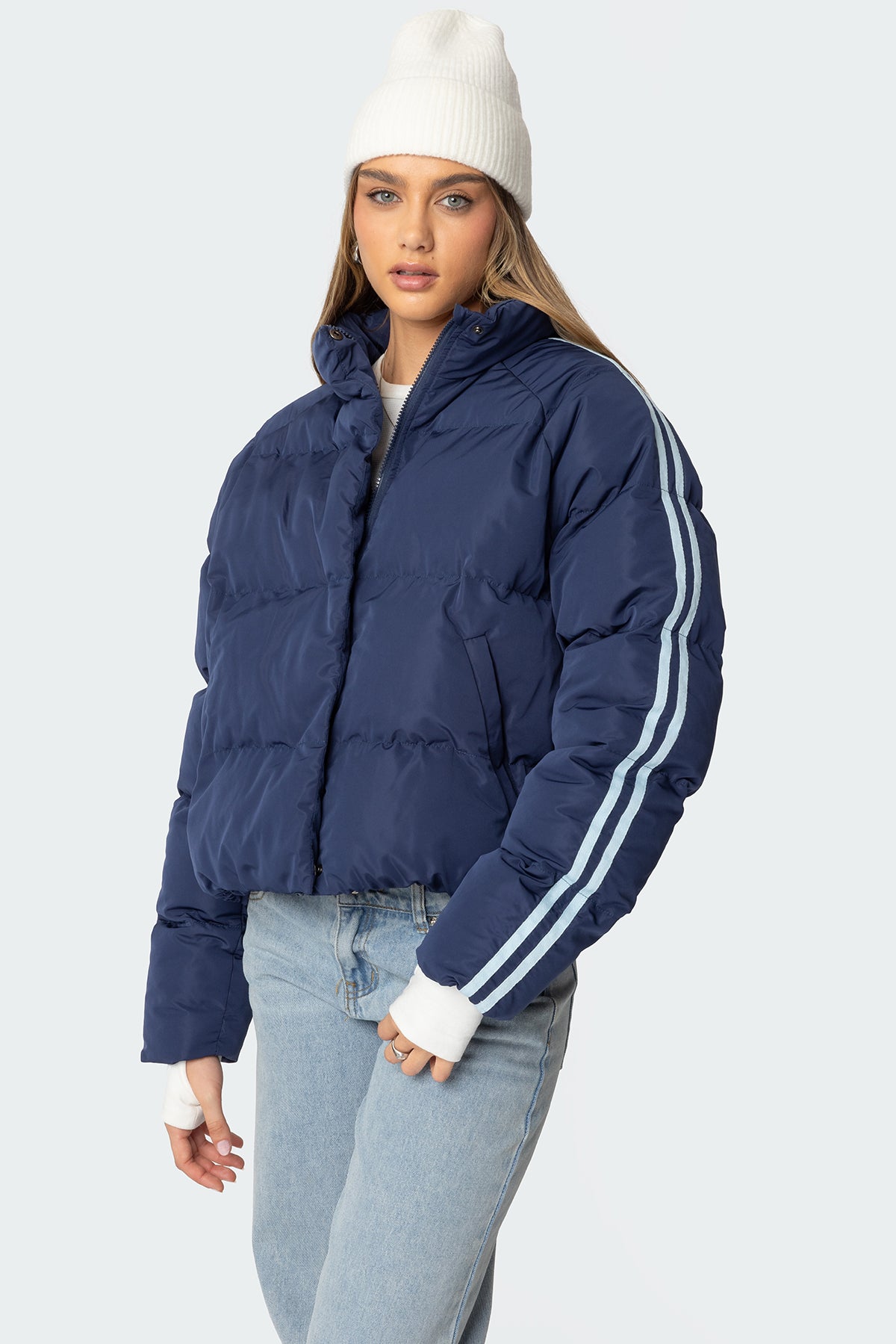 Sherry Side Striped Puffer Jacket