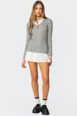 Two In One Collared Sweater Dress