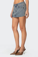 Quinlan Denim Cargo Mini Skirt