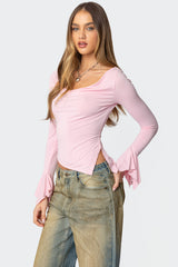 Rayna Cowl Neck Asymmetric Top