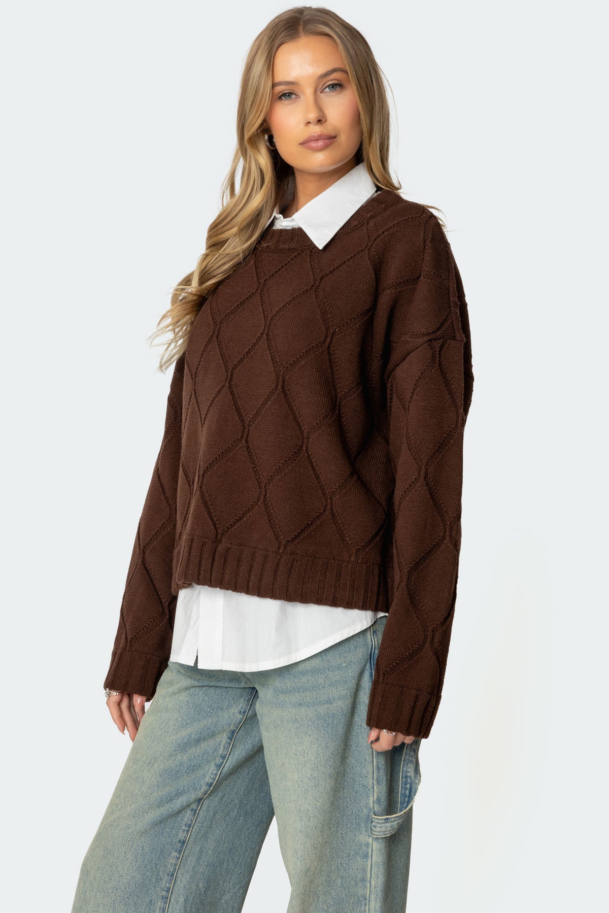 Cass Oversized Textured Knit Sweater