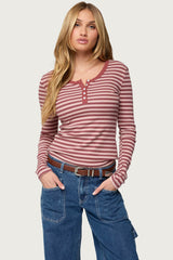 Roma Striped Henley Top