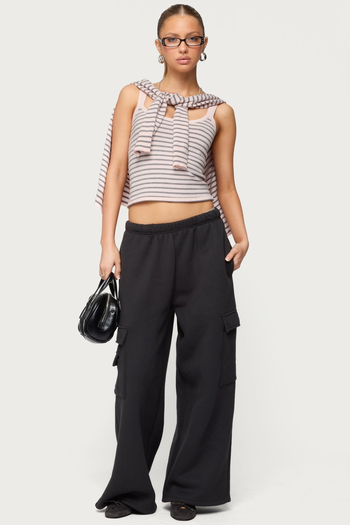 Petite Wide Leg Cargo Joggers