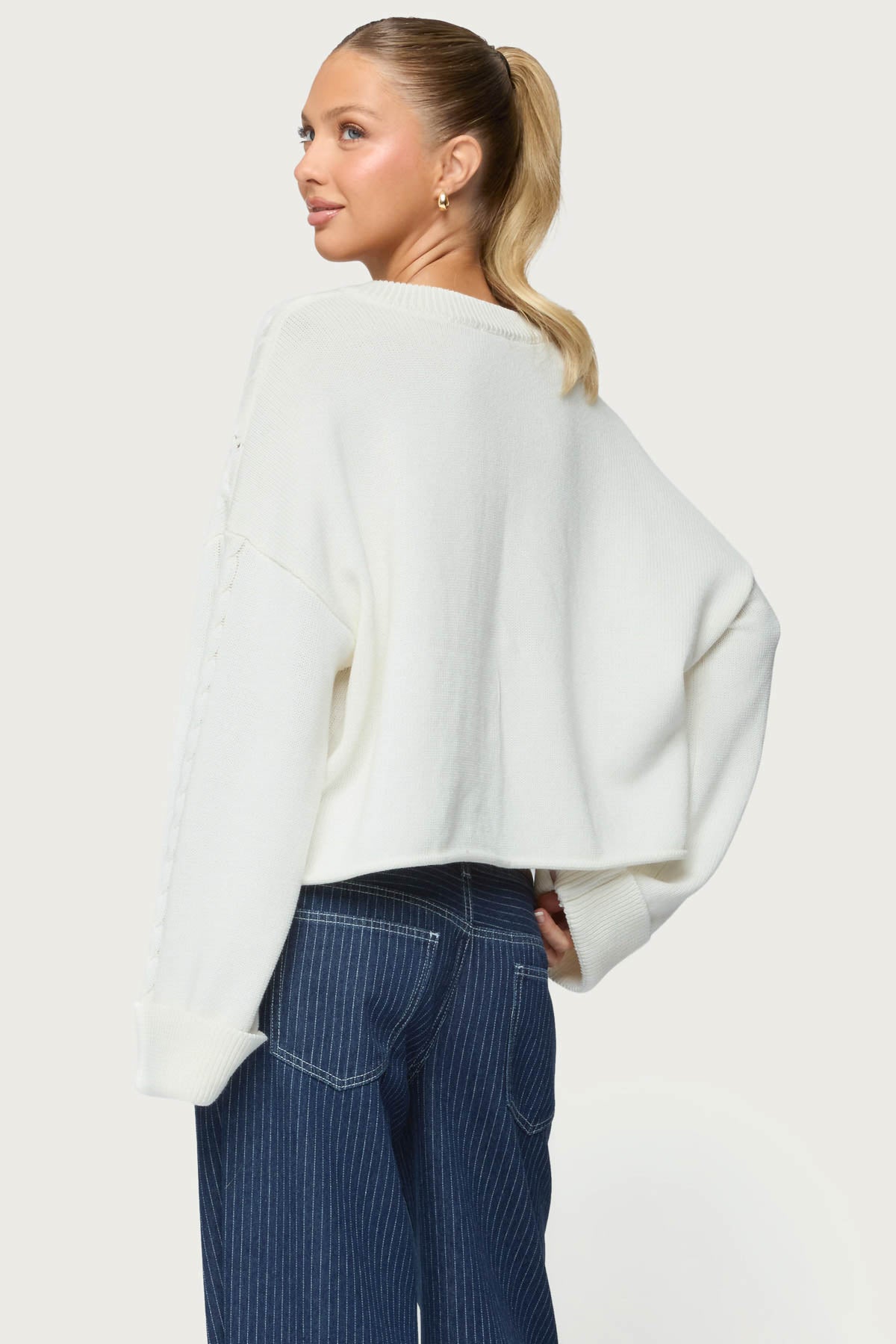 Marianna Button Cable Knit Sweater