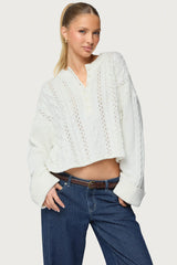 Marianna Button Cable Knit Sweater