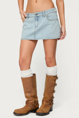 Petite Chiara Denim Micro Skirt