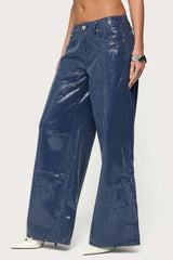 Mirella Sequin Low Rise Baggy Jeans