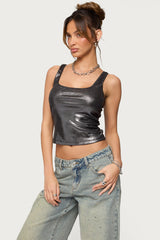 Laidie Metallic Tank Top
