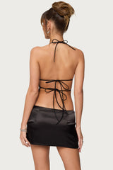 Nelley Backless Beaded Sequin Chiffon Top