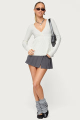 Saphey Babydoll Cable Knit Top