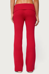 Adannah Foldover Ribbed Knit Trousers