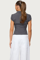 Juney Pinstripe Tailored Button Up Shirt