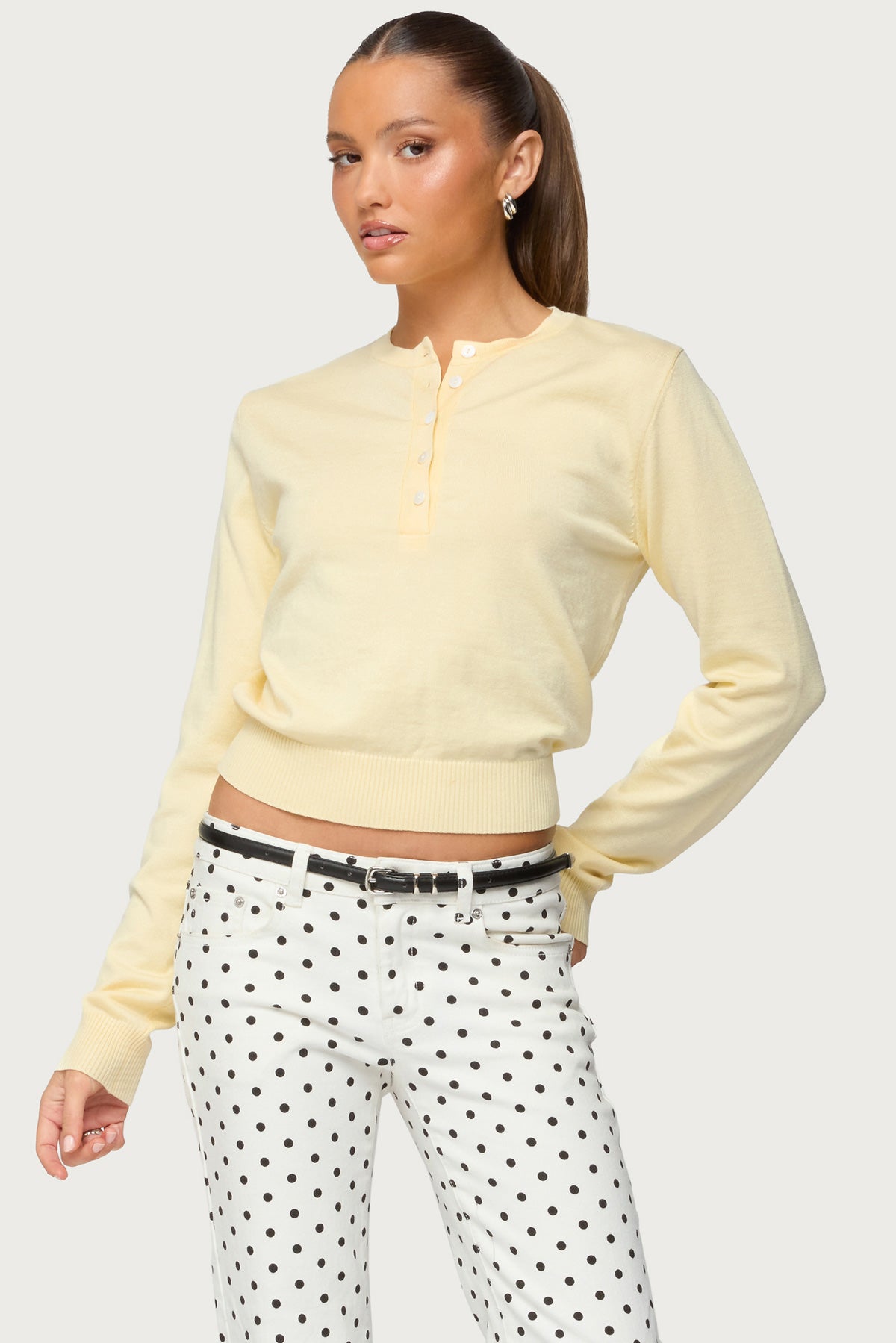 Yolana Henley Light Knit Jumper