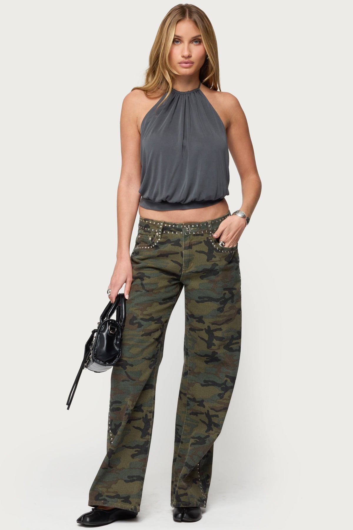 Kammy Draped Backless Halter Top