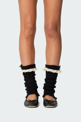 Lacey Frill Knit Leg Warmers