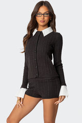 Avey Detachable Cuff & Collar Cardigan