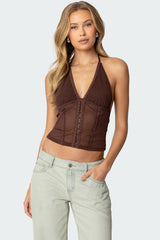 Lucie Lacey Mesh Halter Top