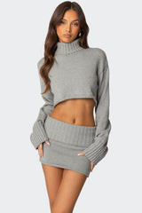 Gino Cropped Turtle Neck Sweater