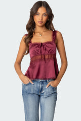 Loryn Lacey Satin Effect Top