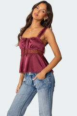 Loryn Lacey Satin Effect Top