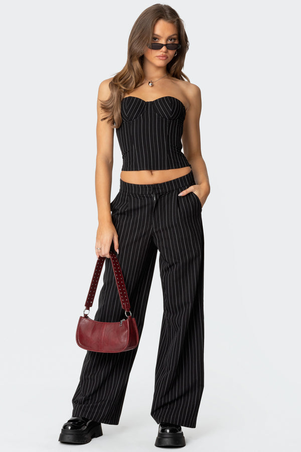 Aliza Strapless Pinstripe Corset