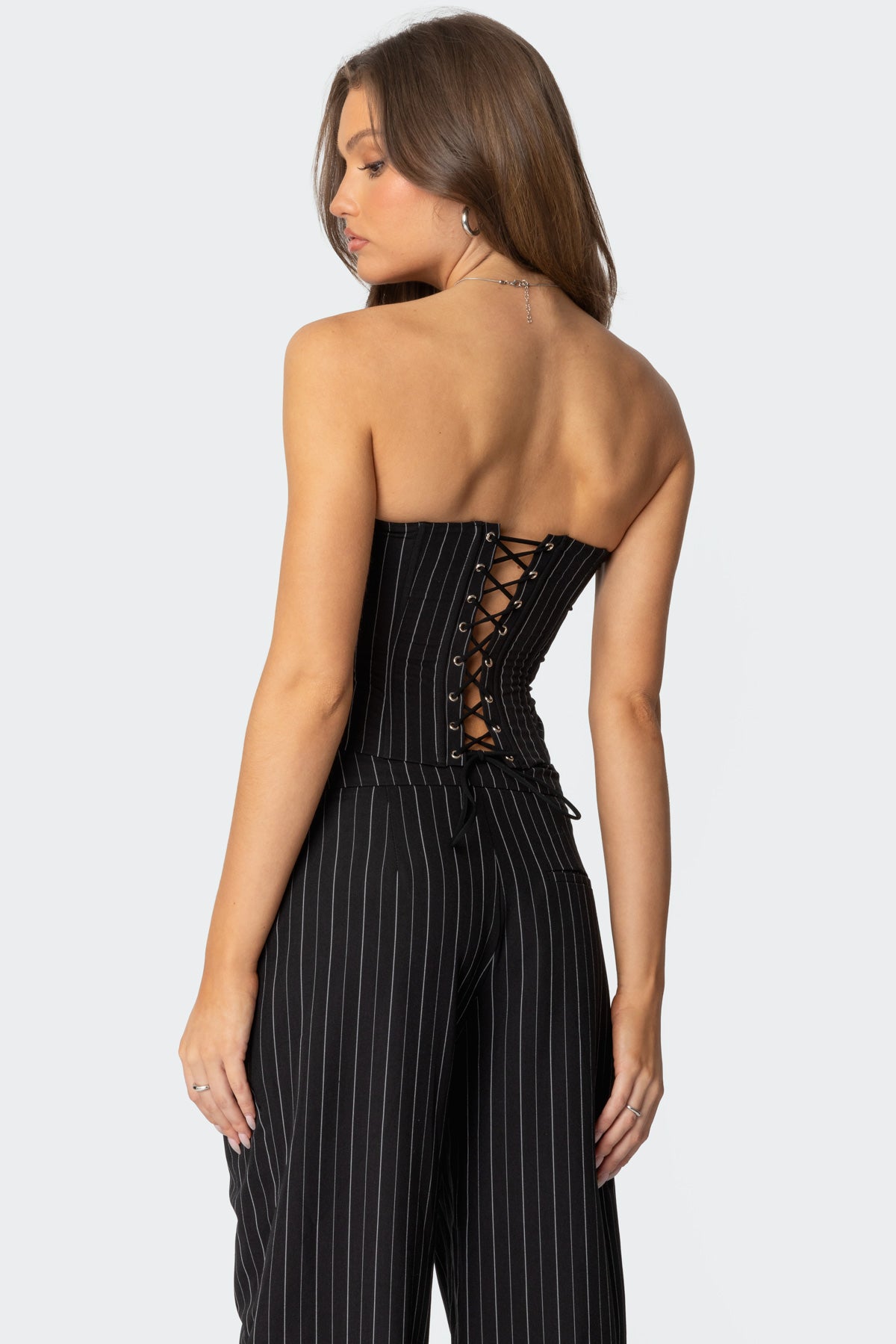 Aliza Strapless Pinstripe Corset