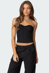 Aliza Strapless Pinstripe Corset