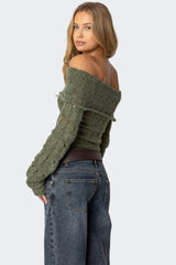 Kenna Fold Over Knit Top