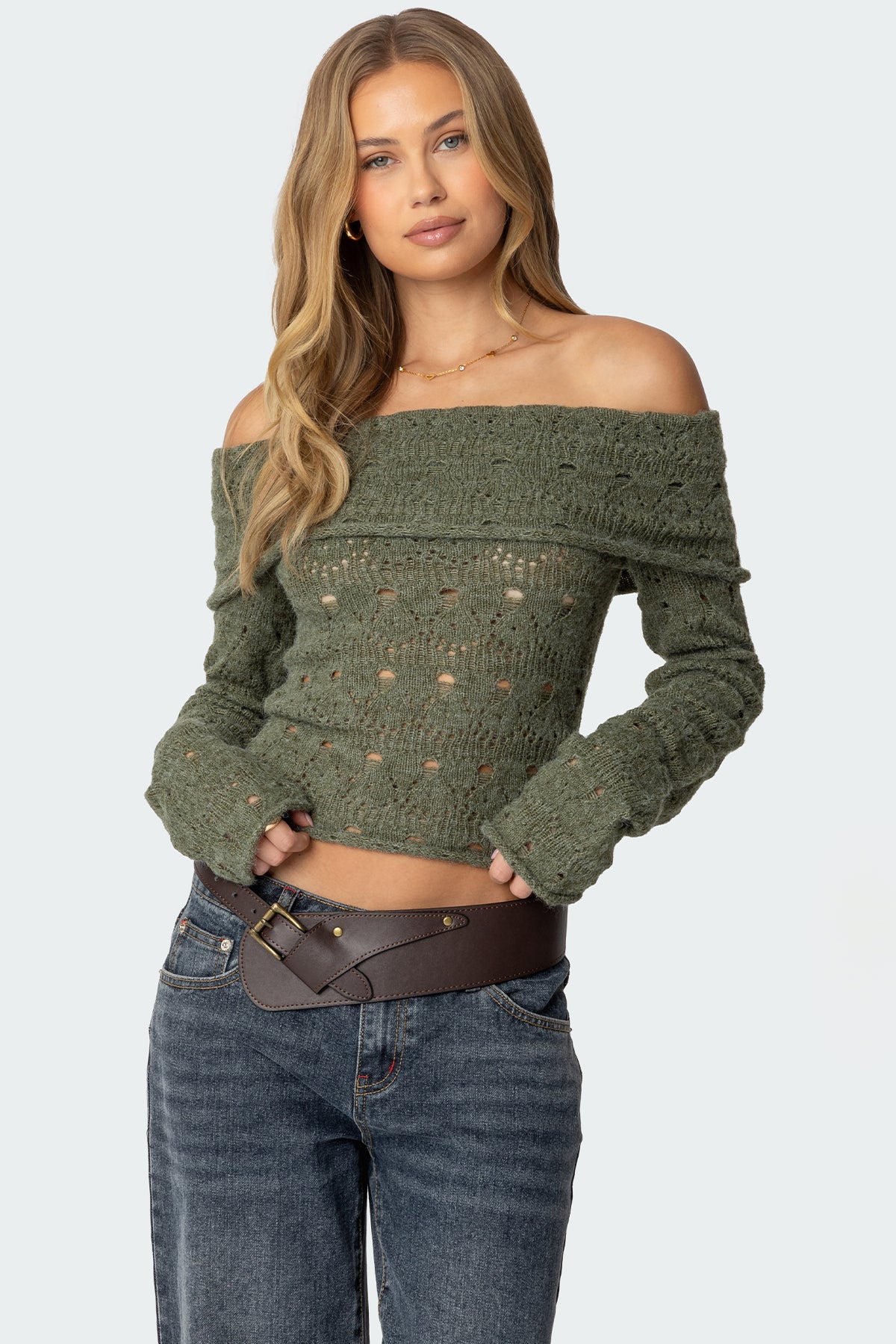 Kenna Fold Over Knit Top