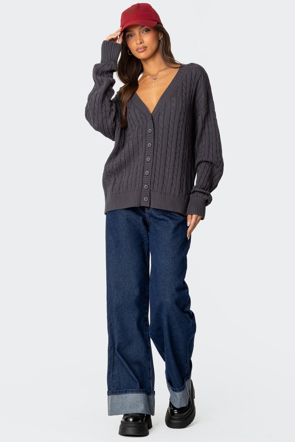 Francine Oversized V Neck Cardigan
