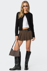 Polina Double Belt Pleated Mini Skirt