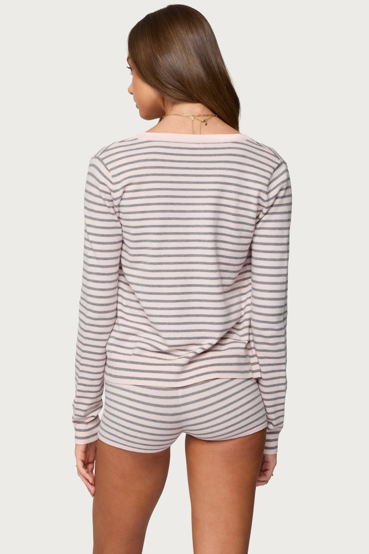 Lillian Striped Button Up Knit Cardigan