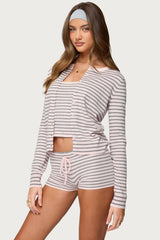 Lillian Striped Button Up Knit Cardigan