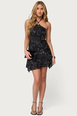 Adria Bead & Sequin Mini Dress