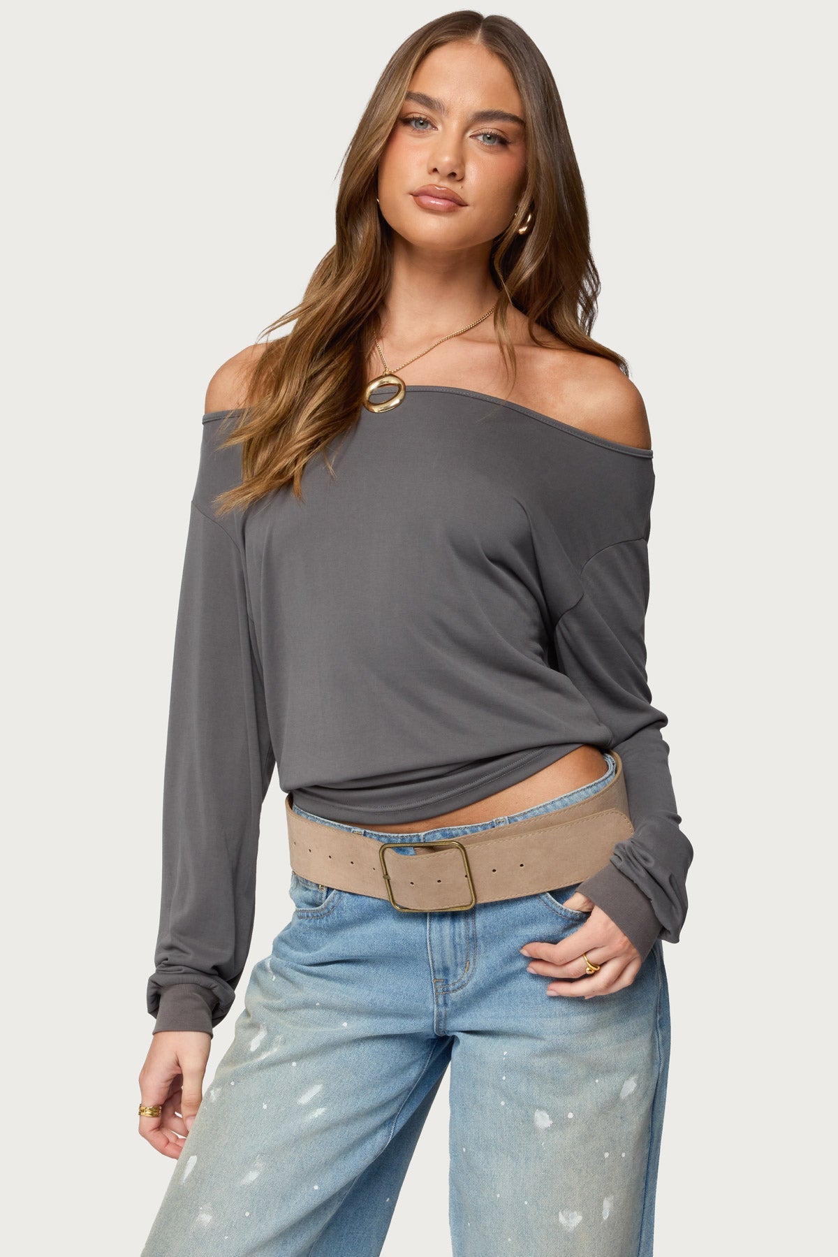 Nannie Off Shoulder Oversized Top