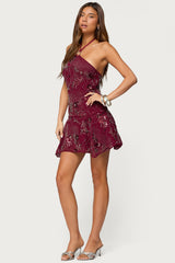Adria Bead & Sequin Mini Dress