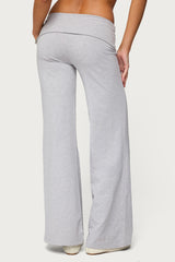 Wide Leg Foldover Trousers