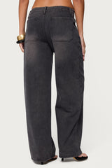 Aliyah Zip Low Rise Baggy Jeans