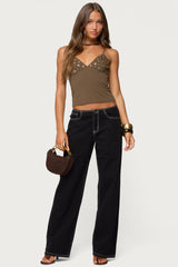 Nora Buttons V Neck Tank Top