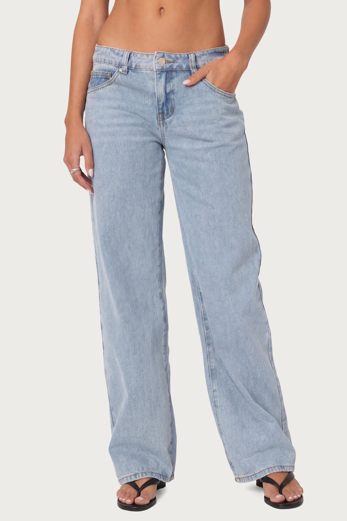 Raelynn Washed Low Rise Baggy Jeans