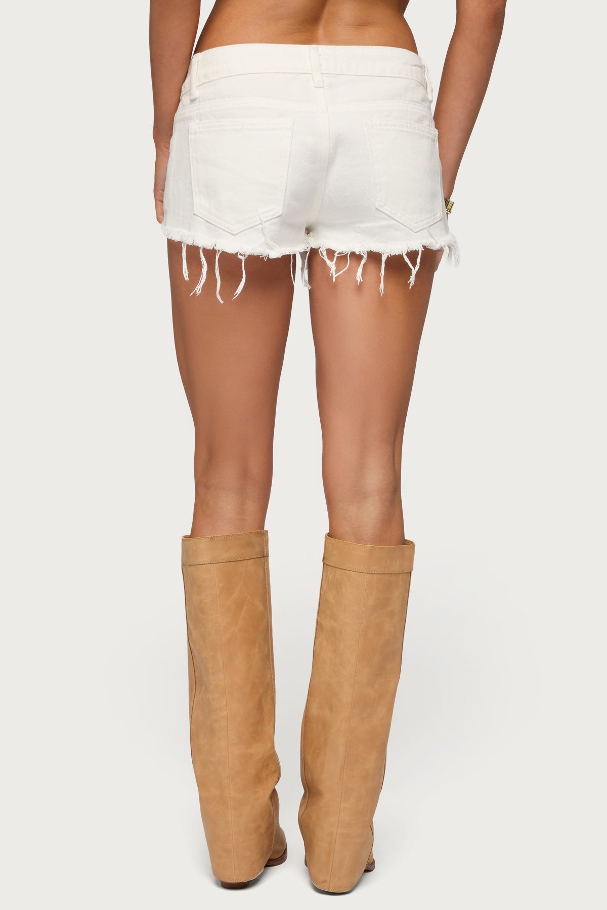 Frayed Vintage Washed Denim Shorts