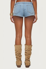 Ciel Low Rise Denim Micro Shorts