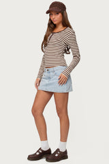 Roma Striped Henley Top