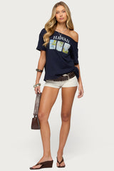 Hawaiian Babe Off Shoulder T Shirt