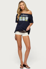 Hawaiian Babe Off Shoulder T Shirt